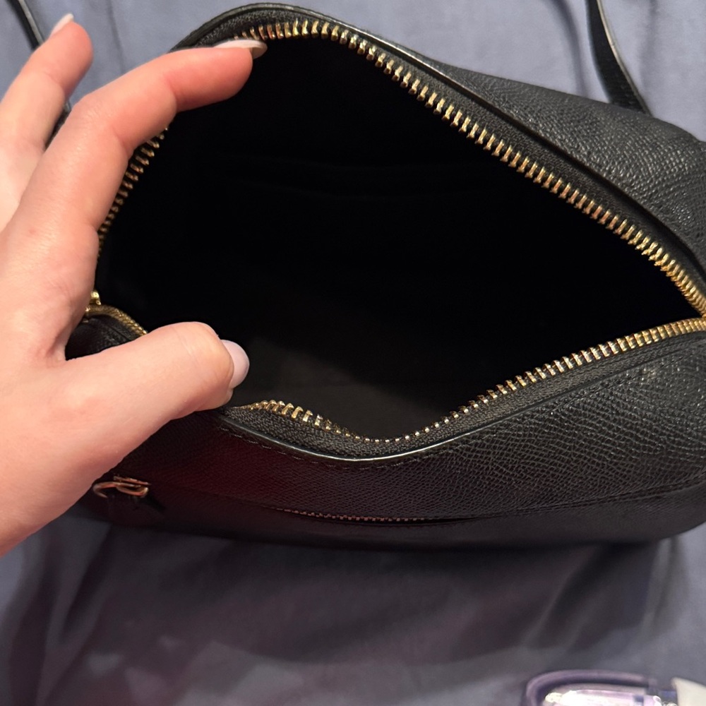 Coach Black Leather Crossbody Camera Bag with Gold Hardware - Picture 3 of 3